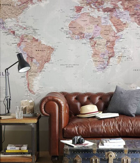 8款創(chuàng)意地圖背景墻 像這樣掛墻上才好看!